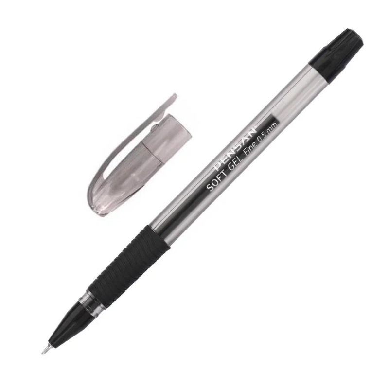 

Ручка гелевая неавтоматическая PENSAN SOFT GEL FINE 0,5 мм BLACK 2420/12, (5шт.)