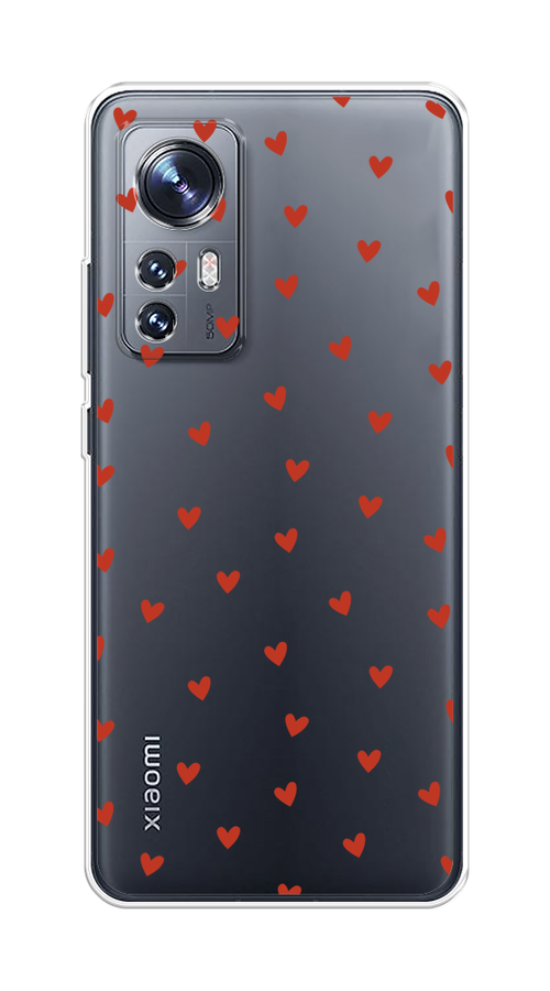 

Чехол Homey на Xiaomi 12 "Red hearts", Красный;прозрачный, 312950-1