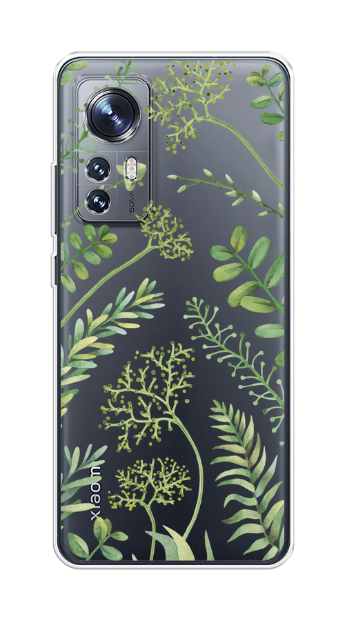 

Чехол Homey на Xiaomi 12 "Green Leaves", Зеленый;прозрачный, 312950-1