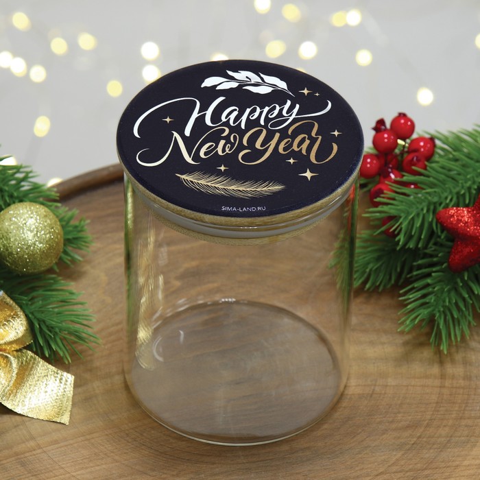 

Банка для хранения «Happy New Year. Время чудес», 450 мл, Прозрачный