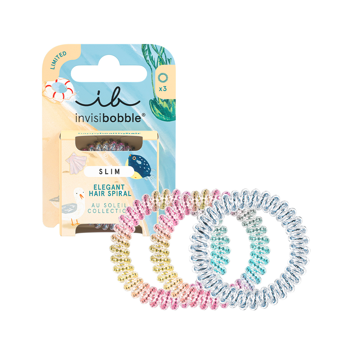 Резинка женская invisibobble SLIM Au Soleil Vibrant разноцветная, 3 шт