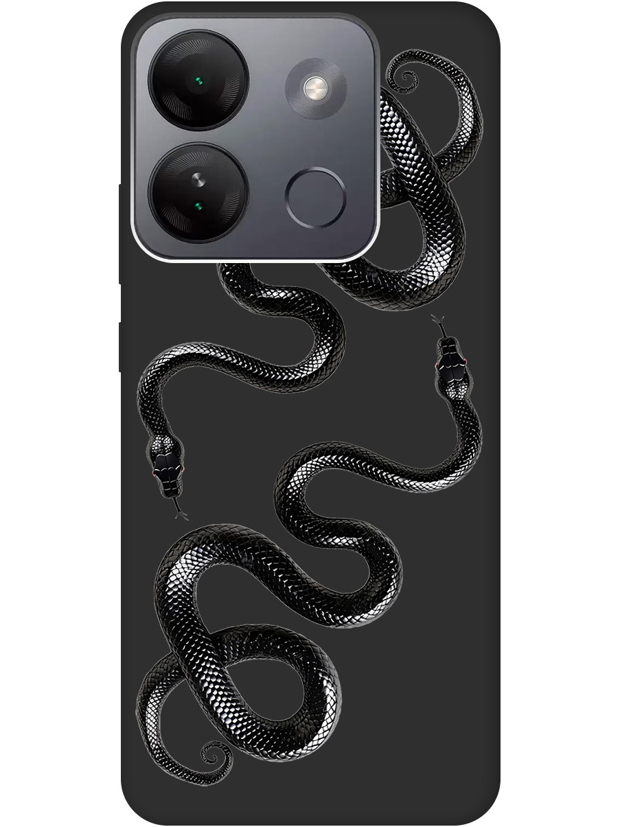

Силиконовый чехол на Infinix Smart 7 HD с принтом "Черные мамбы" матовый черный, 769392013