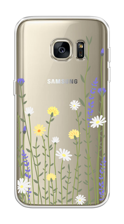 

Чехол на Samsung Galaxy S7 "Ромашка и лаванда", Зеленый;желтый;прозрачный, 24550-1