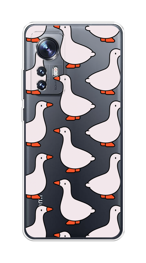 

Чехол Homey на Xiaomi 12 "Гуси", Прозрачный;белый;оранжевый, 312950-1