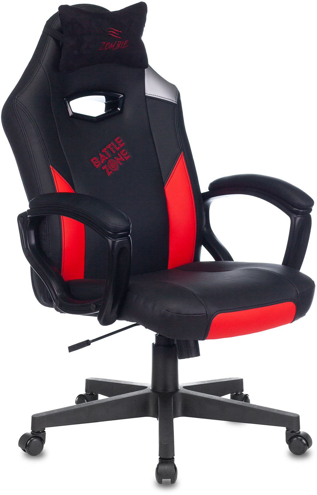 фото Игровое кресло бюрократ zombie hero battlezone (black/red)
