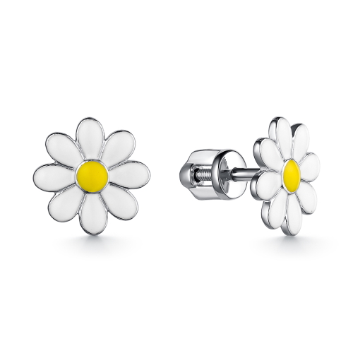 Серьги пусеты из серебра с эмалью DEWI KIDS 902062333