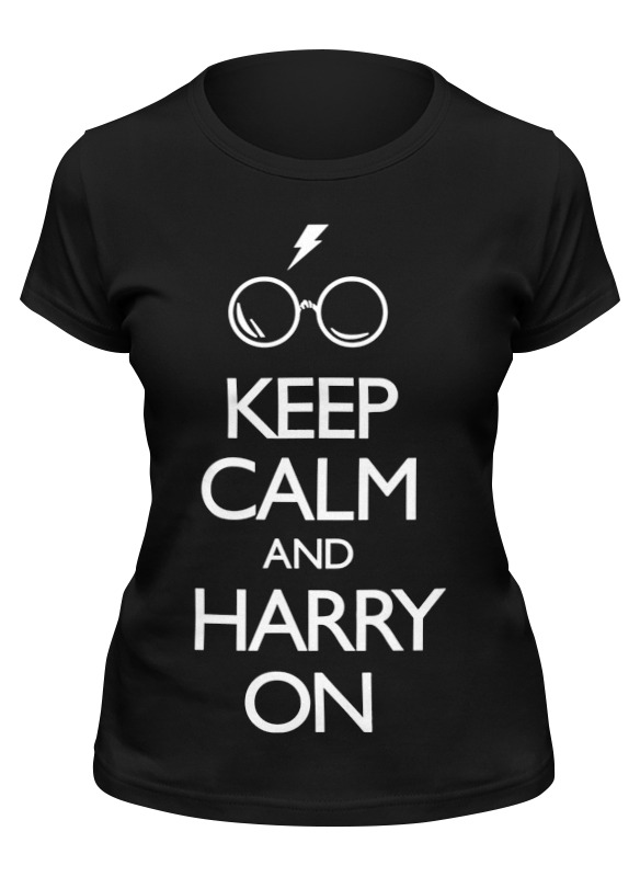 

Футболка женская Printio Keep calm harry potter черная XL, Keep calm harry potter