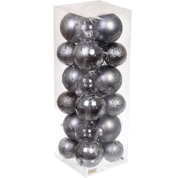 Шар на ель Серпантин Wonderful highlights 201-3162 24 шт. серый