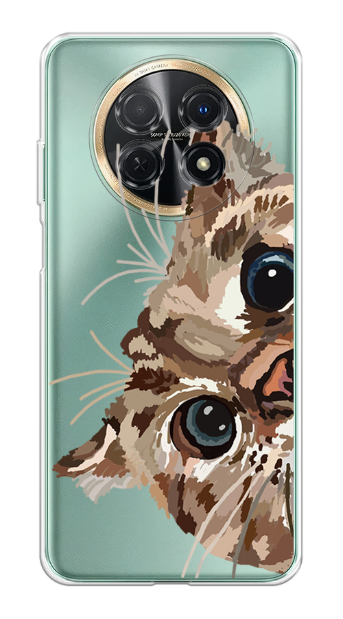 

Чехол на Huawei Nova Y91 "Любопытный кот", Коричневый;синий;черный, 6121650-1