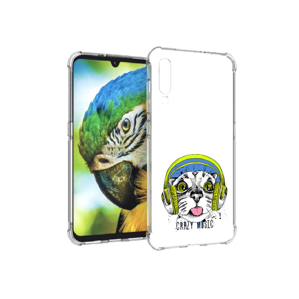 Чехол MyPads Tocco для Xiaomi Mi 9 кошка в наушниках рисунок (PT126035.255.403)