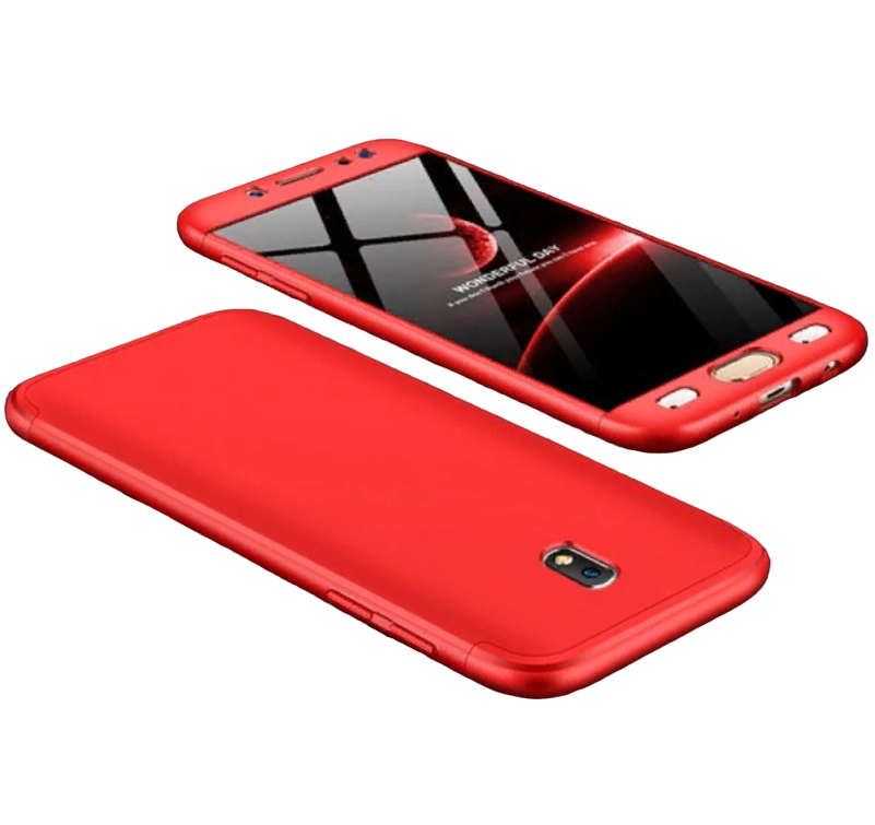 

Двухсторонний чехол GKK LikGus 360° для Samsung J730 Galaxy J7 (2017) с защитными вставк, Красный