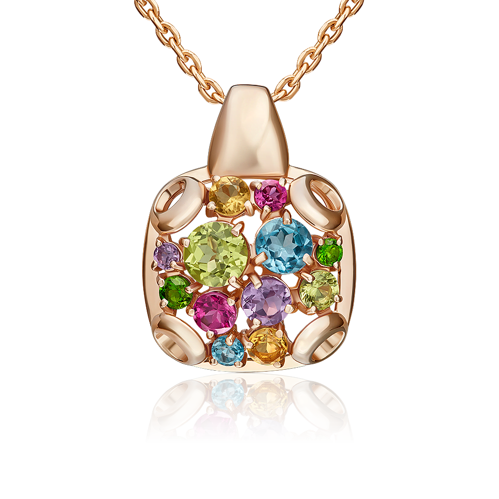 

Кулон из золота PLATINA jewelry 03-3567-00-717-1110, аметист/гранат/топаз/хризолит, 03-3567-00-717-1110