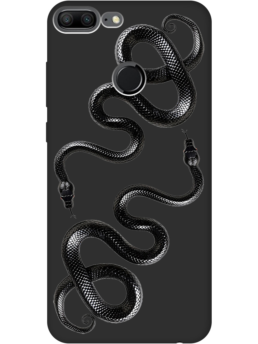 

Силиконовый чехол на Honor 9 Lite с принтом "Черные мамбы" матовый черный, 717568413