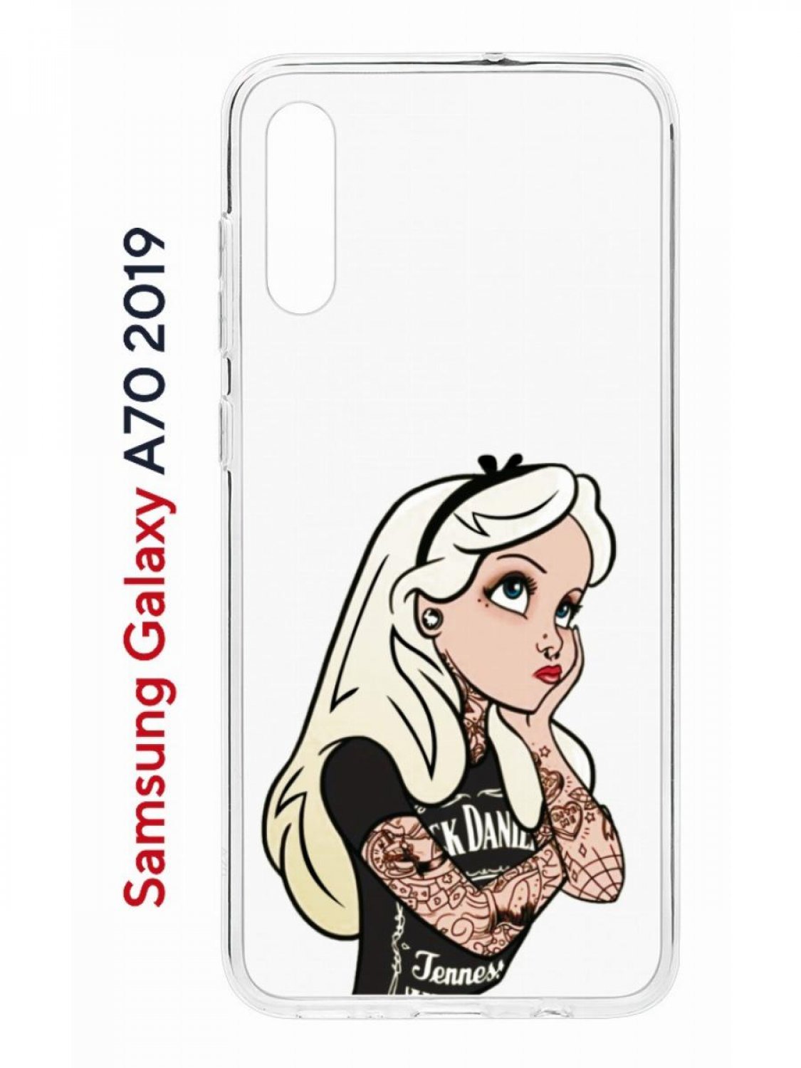 фото Чехол на samsung galaxy a70 kruche print tattoo girl,противоударный силиконовый бампер кruче