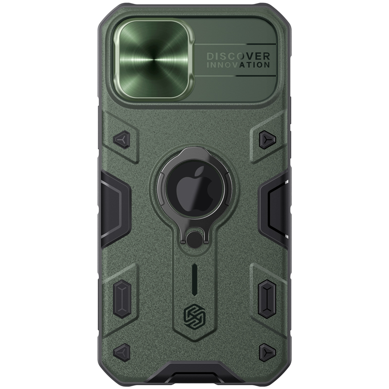 

Противоударный чехол Nillkin CamShield Armor с защитой камеры и кольцом для iPhone 12 /, Зеленый