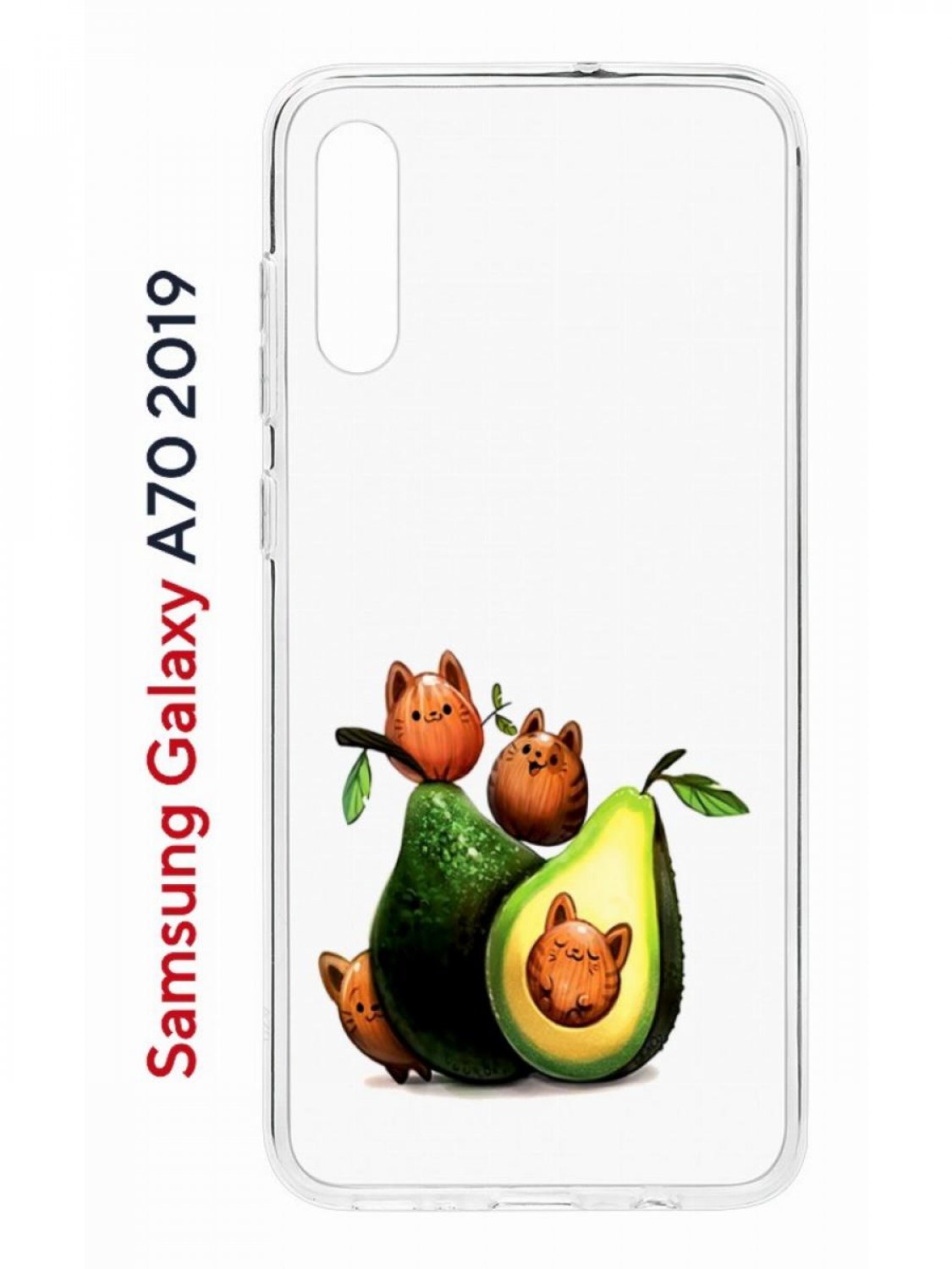 Чехол на Samsung Galaxy A70 Kruche Print Авокотики,противоударный силиконовый бампер