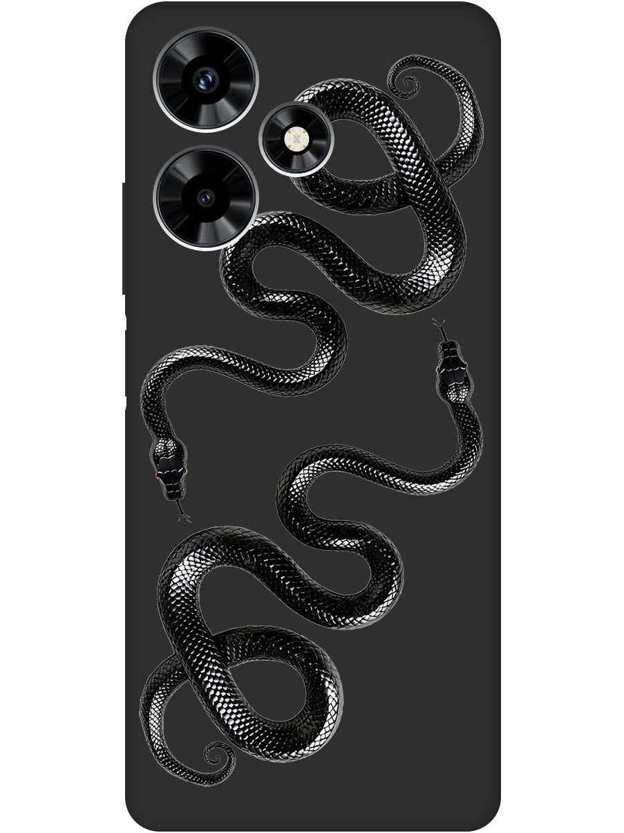 

Силиконовый чехол на Infinix Hot 30 с принтом "Черные мамбы" матовый черный, 773940113