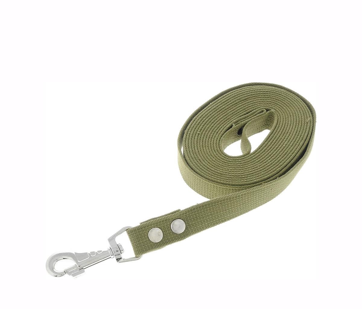 Поводок универсальный для собак Лаурон, брезент, зеленый, длина  20мм*3м
