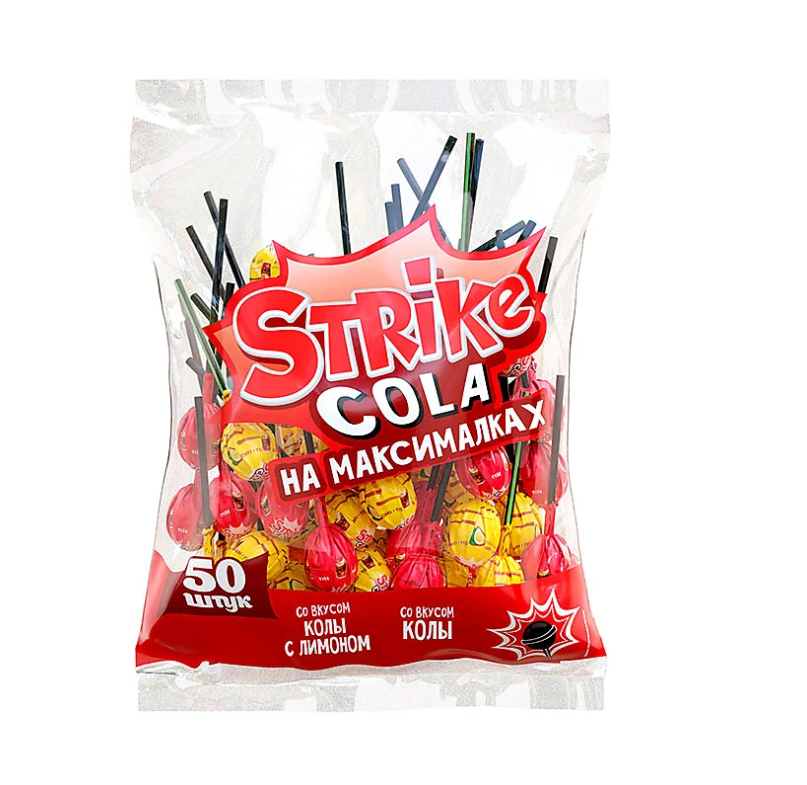 Карамель на палочке Strike, Cola на максималках, 565 г