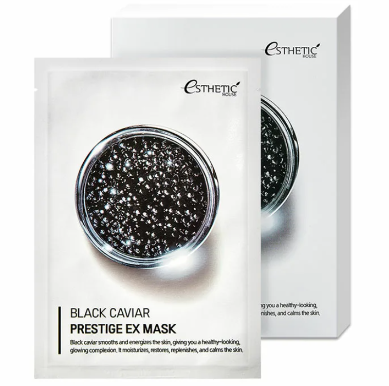 

Тканевая маска для лица Esthetic house Black Caviar Prestige EX Mask, 25 мл