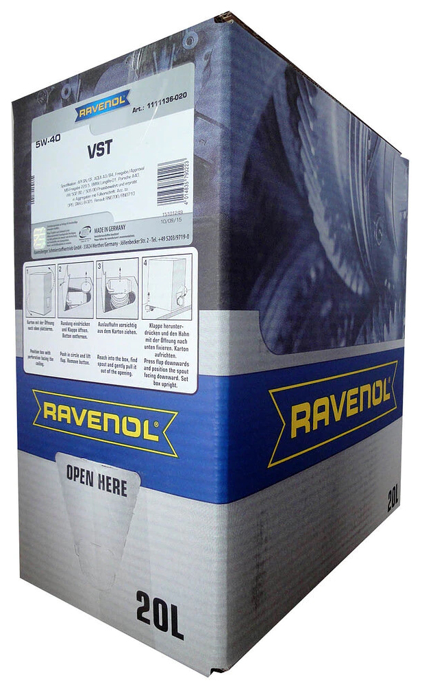 

Моторное масло Ravenol Sae 5W40 Vsi Ecobox 20л