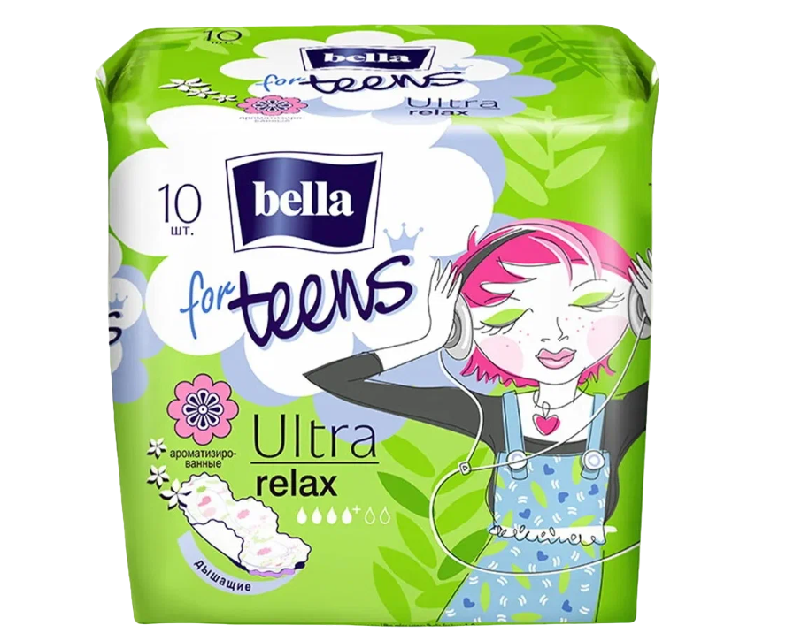 Прокладки гигиенические Bella for Teens Ultra Relax супертонкие, 4 капли, 10 шт. прокладки bella for teens panty relax ежедневные 20шт