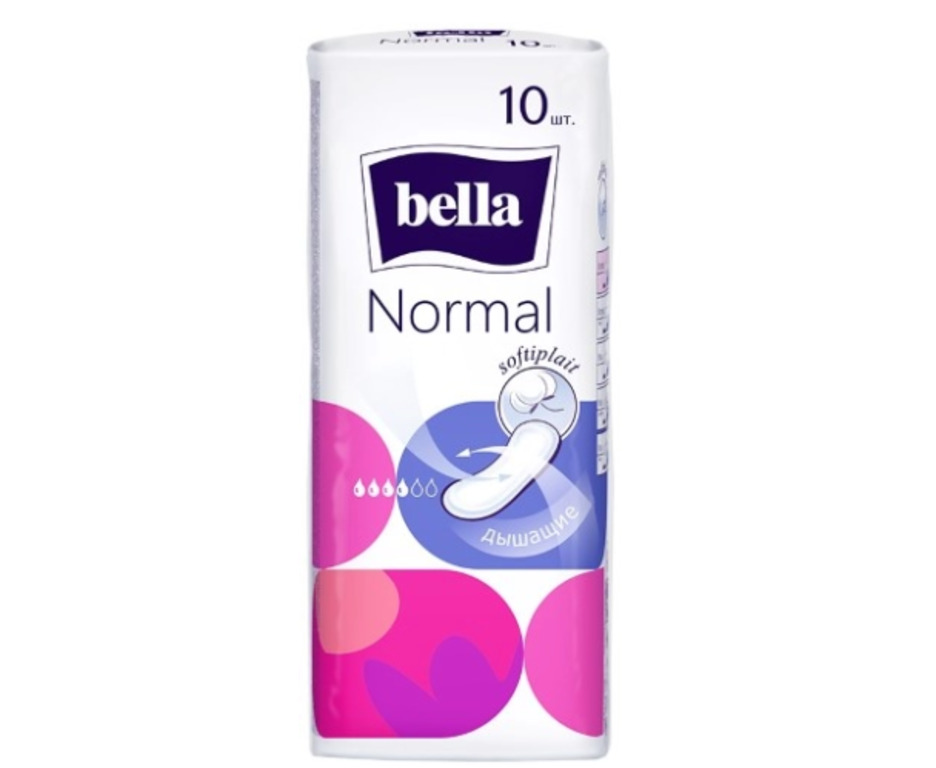 Прокладки гигиенические Bella Normal дышащие, без крылышек, 4 капли, 10 шт.