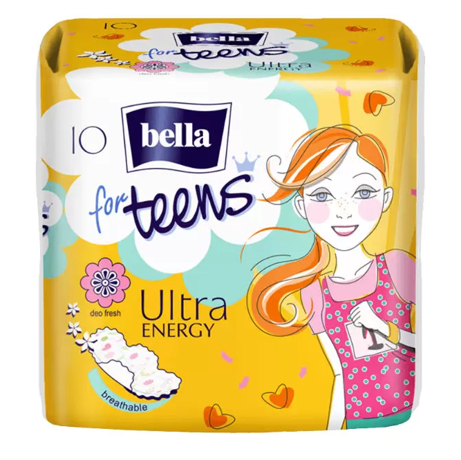 

Прокладки гигиенические Bella for Teens Ultra Energy супертонкие, 4 капли, 10 шт.