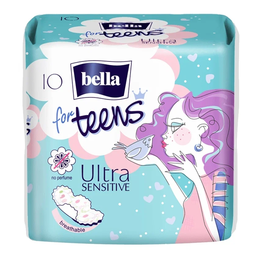 Прокладки гигиенические Bella for Teens Ultra Sensitive супертонкие, 4 капли, 10 шт. прокладки ежедневные bella for teens sensitive ультратонкие 6 упаковок по 20 шт
