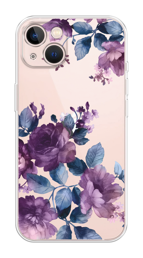 

Чехол Homey на Apple iPhone 13 "Purple Blossoms", Синий;фиолетовый, 14250-1