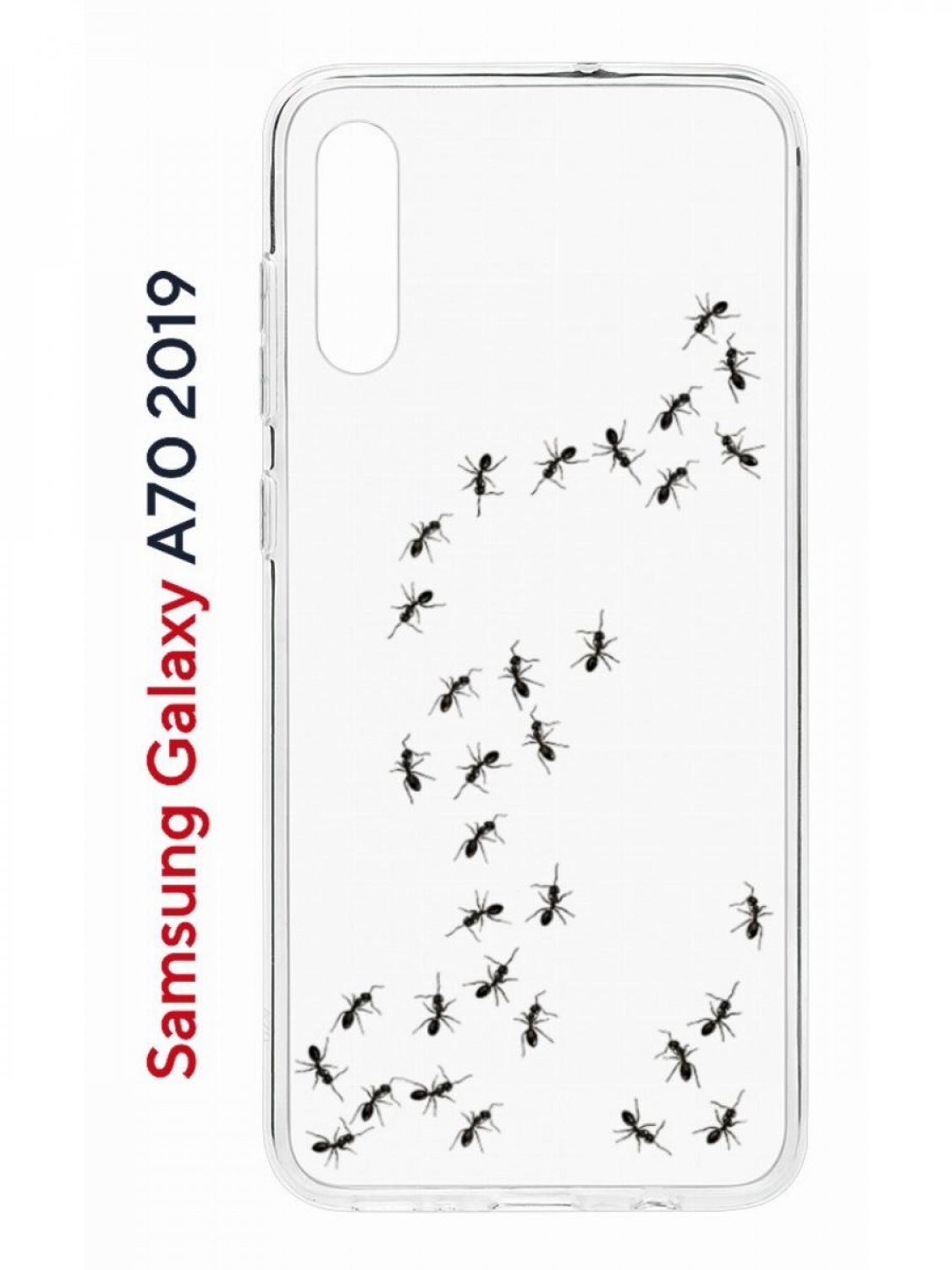 Чехол на Samsung Galaxy A70 Kruche Print Муравьи,противоударный силиконовый бампер