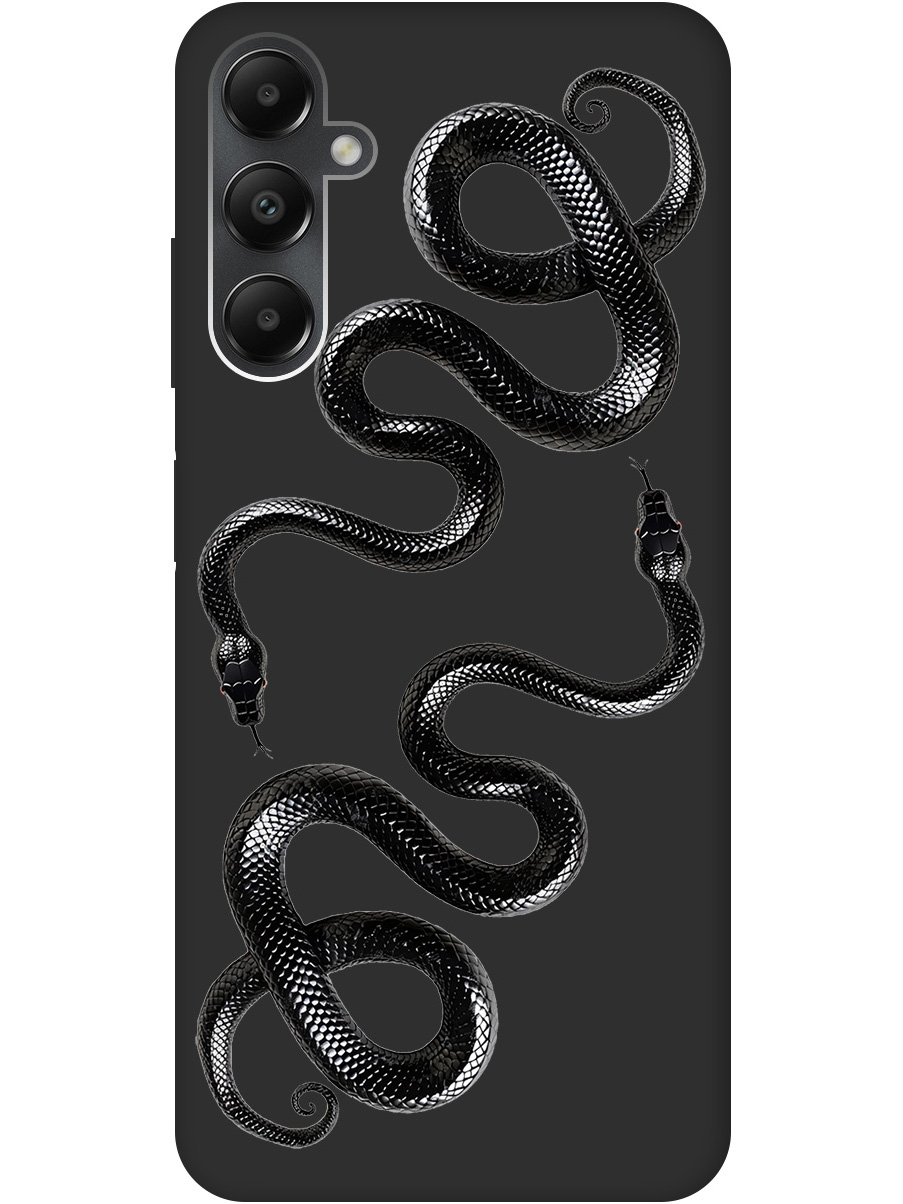 

Силиконовый чехол на Samsung Galaxy A05s с принтом "Черные мамбы" матовый черный, 776583713