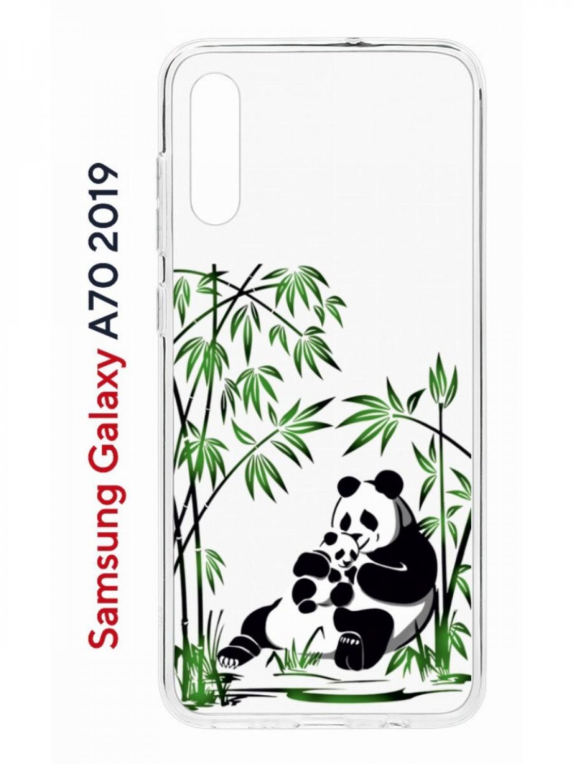 Чехол на Samsung Galaxy A70 Kruche Print Панды,противоударный силиконовый бампер с принтом