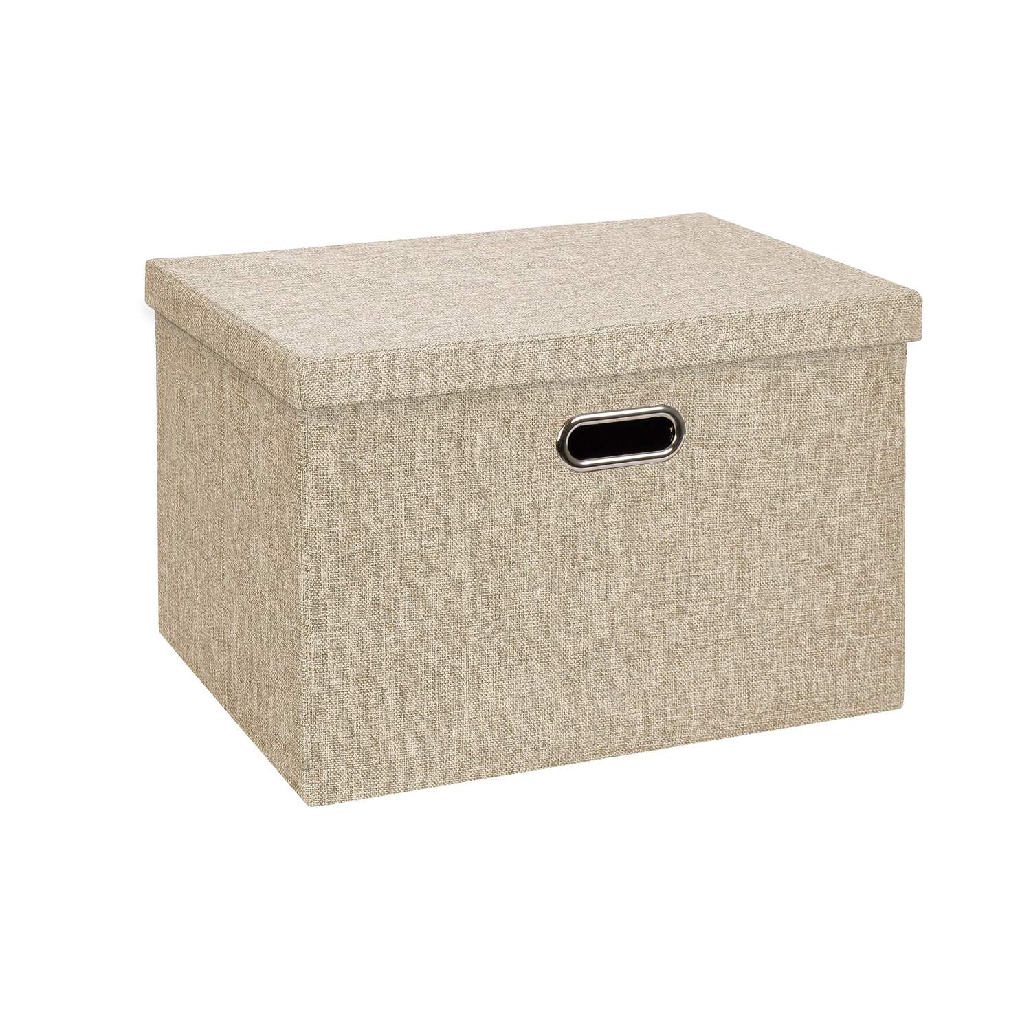 

Короб стеллажный с крышкой 44х30х29 см бежевый, BOX-L