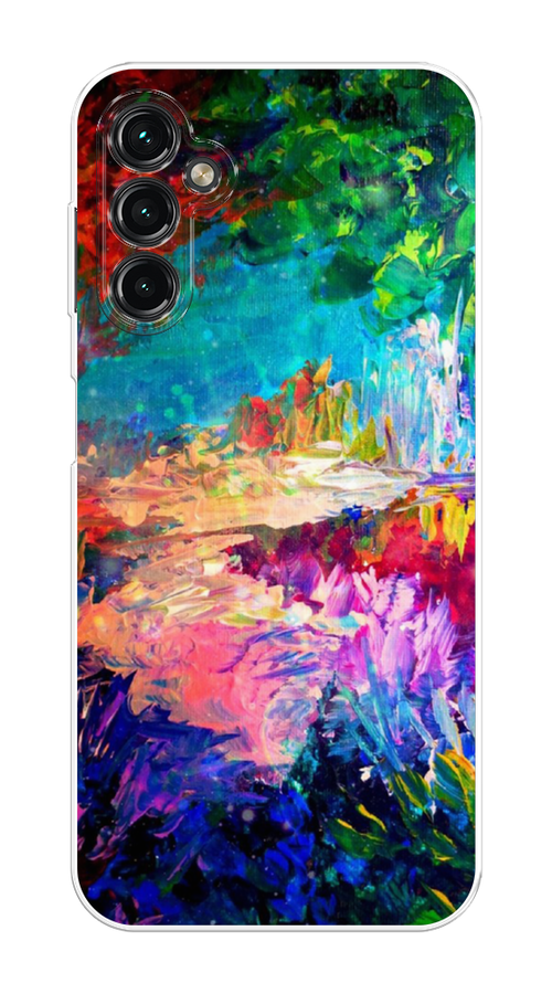 

Чехол на Samsung Galaxy A14 4G "Лес-гуашь", Синий;розовый;зеленый, 2107950-1