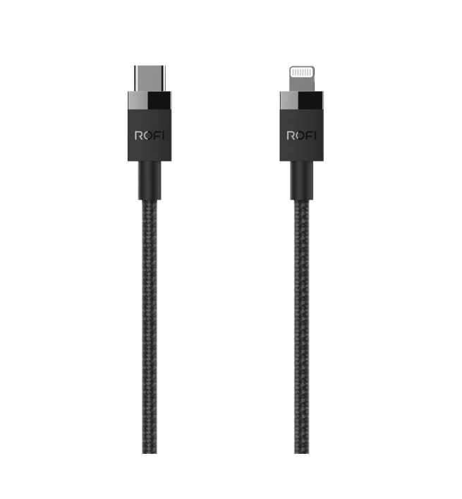 фото Кабель rofi c94 8-pin lightning adapter and usb-c type-c для iphone (серия perfume) black