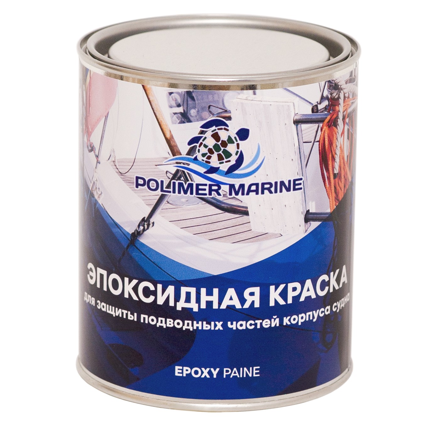 Эпоксидная краска Polimer Marine epox КЭП1Гл двухкомпонентная 2К голубая 1 кг эпоксидная затирка живая краска 037 диамант каштан 2 5 кг 002037