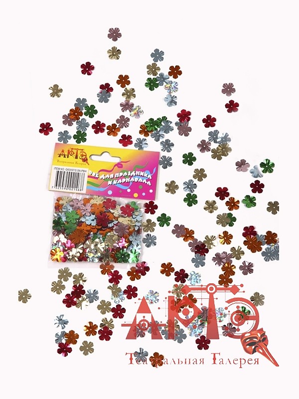 

Конфетти Цветочки, 20 гр. Цв: Разноцветный