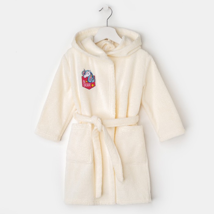 

Халат махровый детский "Единорог", р-р 32, цвет молочный 340 г/м2, 100% хлопок с AIRO, Бежевый, Зоо