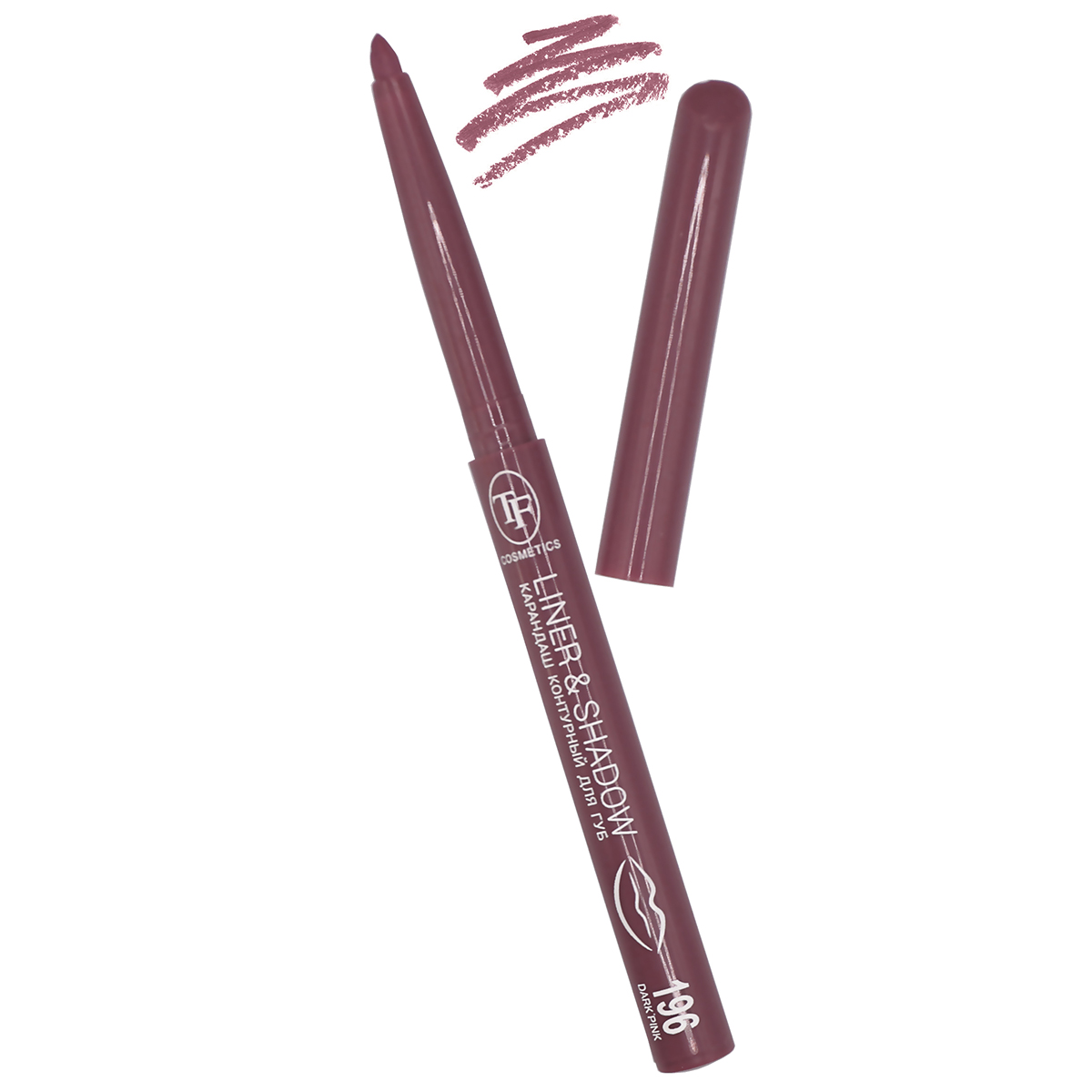 Карандаш для губ TF cosmetics контурный автоматический Liner&Shadow dark pink тон 196 карандаш для губ bobbi brown lip pencil контурный стойкий тон pink mauve 1 15 г