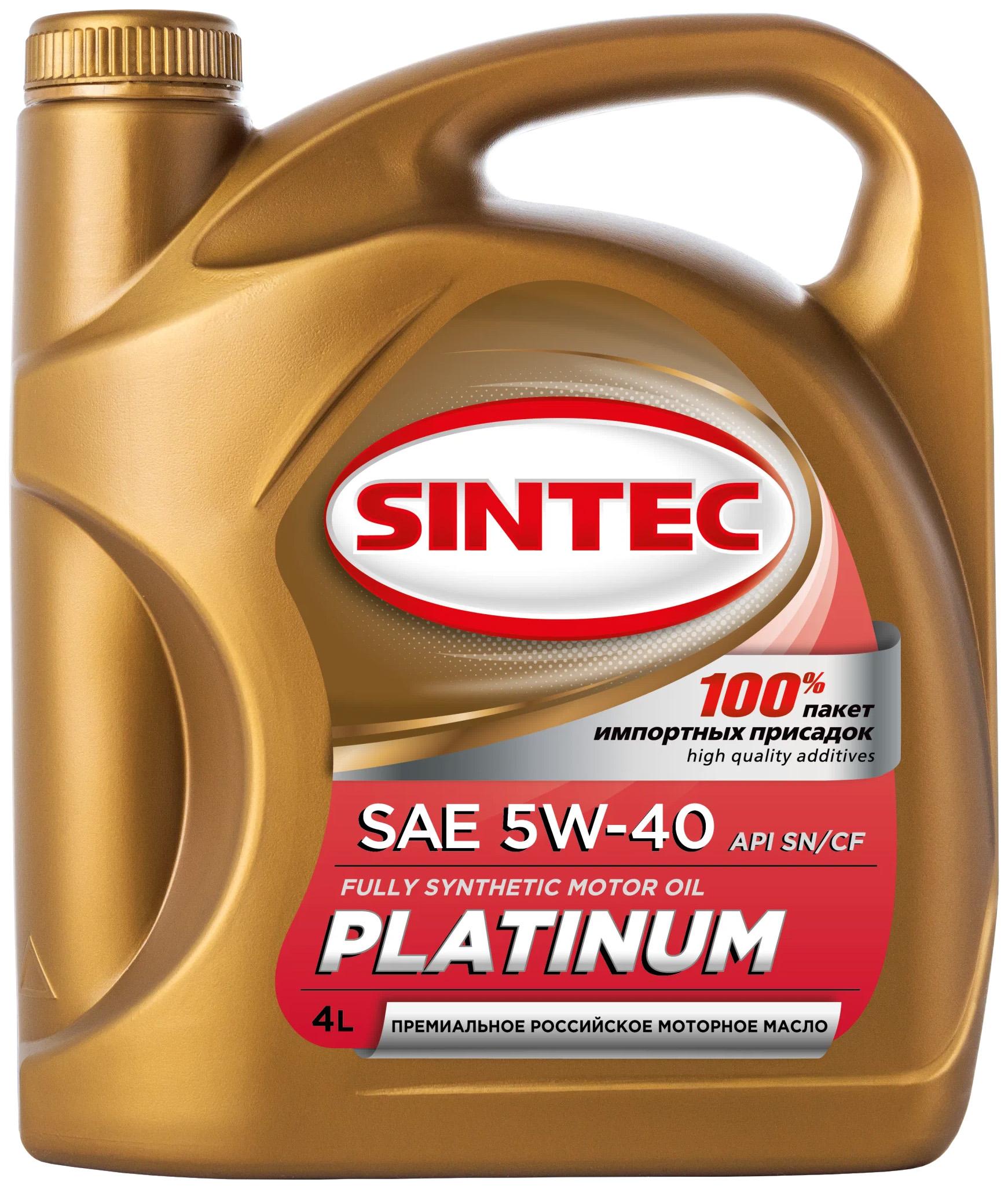 фото Масло sintec платинум 5w-40 синт. api sn/cf 4л sintec арт. 4606746019014