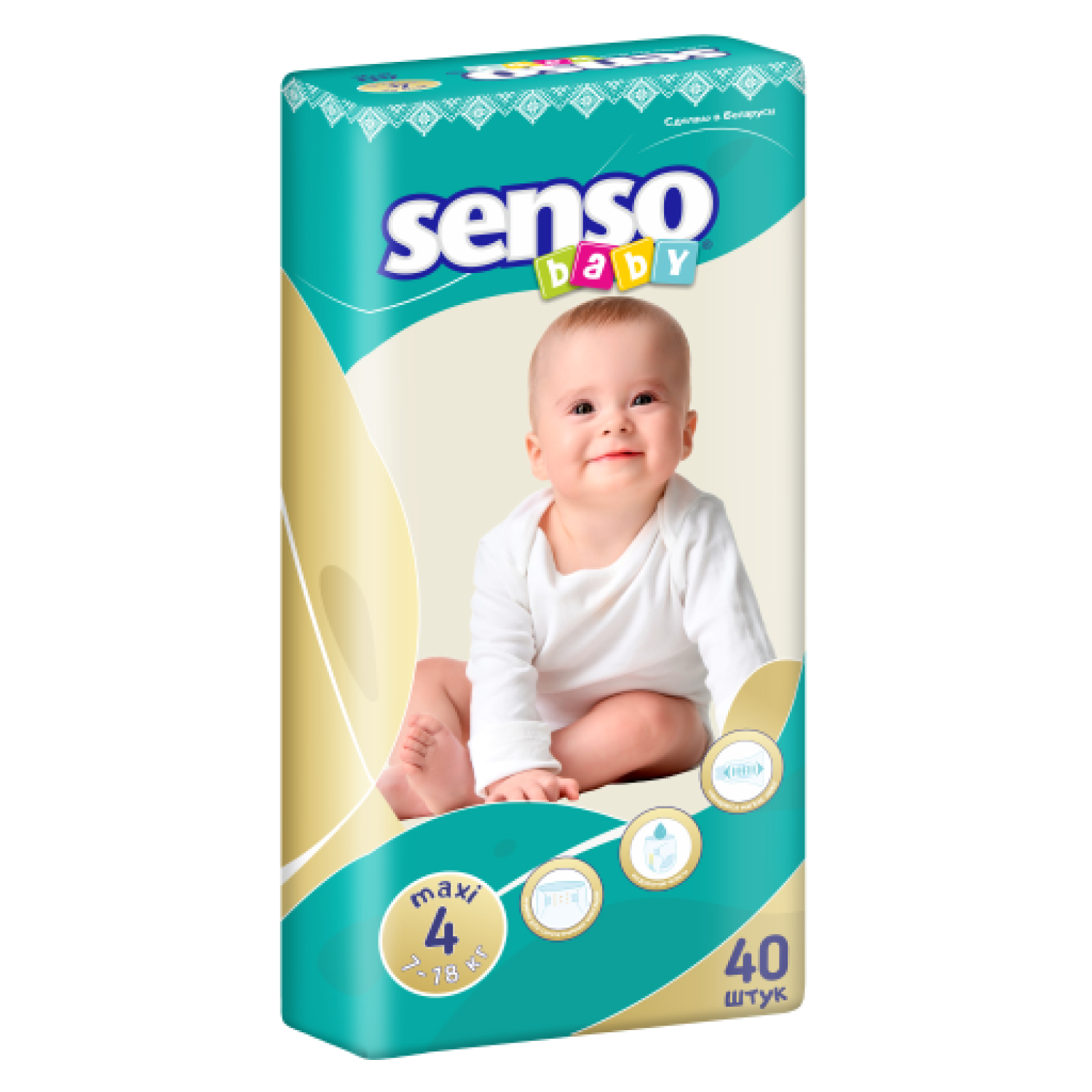 фото Подгузники senso baby, размер 4 maxi, 7-18 кг, 40 шт.