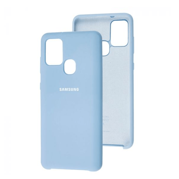 

Чехол Samsung A21S SILICONE COVER голубой