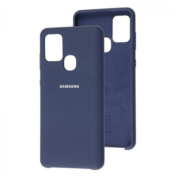 фото Чехол samsung a21s silicone cover синий nobrand