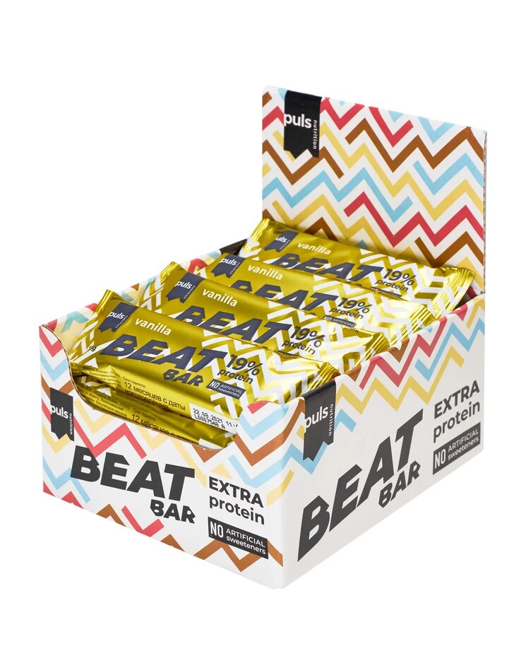 фото Протеиновый батончик puls nutrition beat bar ваниль 35г по 20 шт