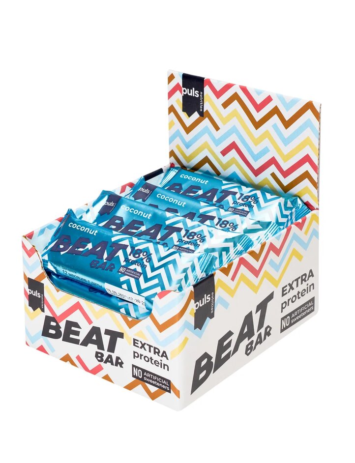 

Протеиновый батончик Puls Nutrition BEAT BAR кокос 35г по 20 шт, BEAT BAR