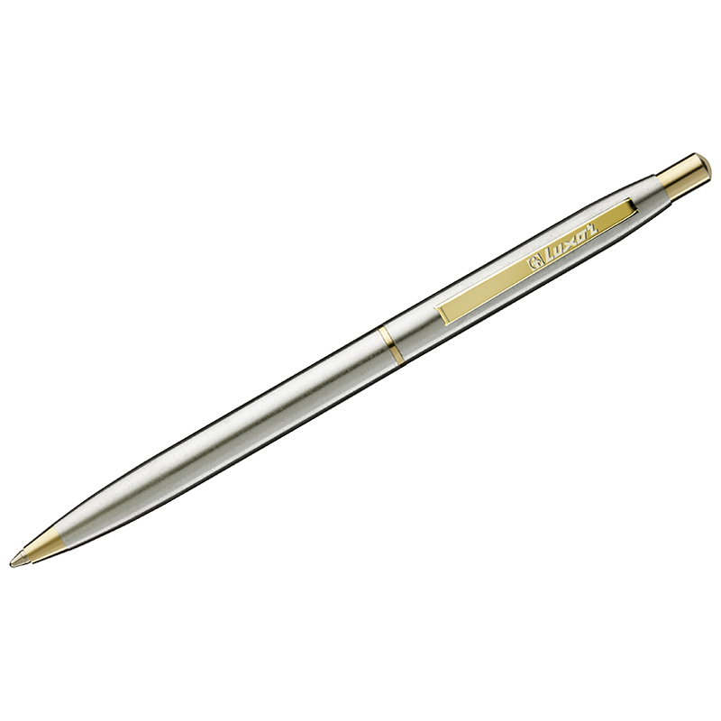 Ручка шариковая Luxor Sterling синяя 10мм корпус хром/золото кнопочный механизм (10шт)