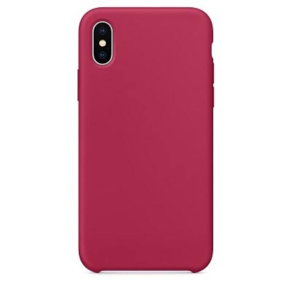 Чехол для iPhone X / XS - Силиконовый темно-розовый