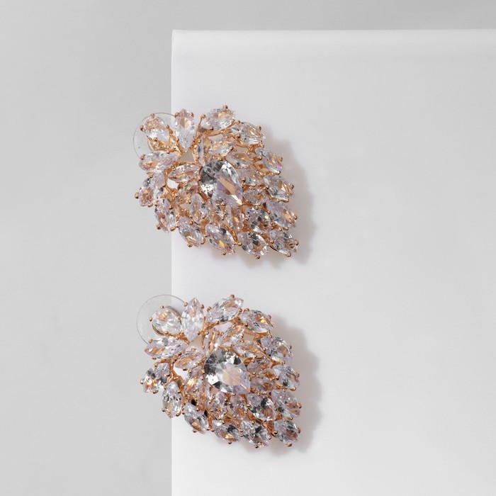 

Серьги классические из бижутерного сплава; меди Queen fair 9690648, фианит, 9690648