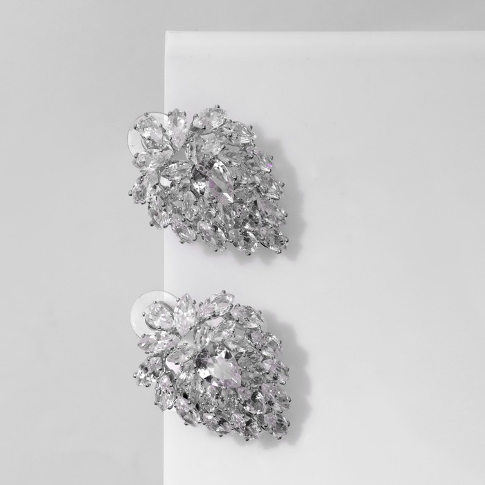 

Серьги классические из бижутерного сплава; меди Queen fair 9690647, фианит, 9690647